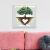 Geworteld in liefde canvas afdruk (Insitu (Woonkamer))