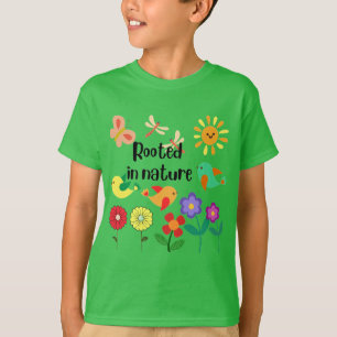 "Geworteld in Natuur" Eco-geïnspireerde grafische T-shirt