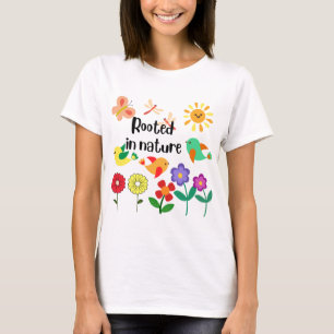 "Geworteld in Natuur" Eco-geïnspireerde grafische T-shirt