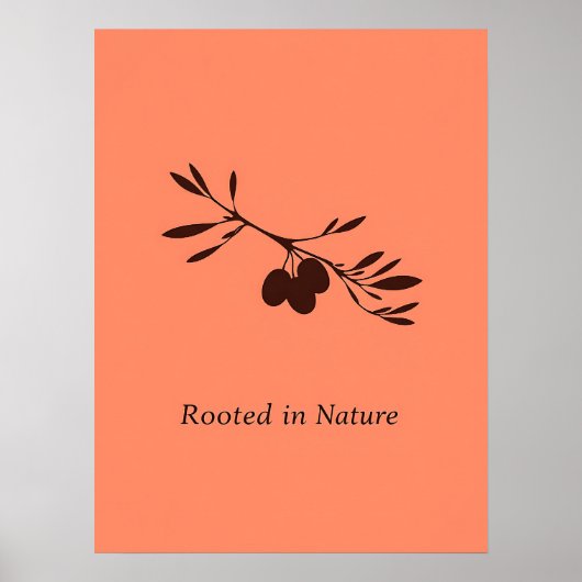 Geworteld in Natuur – Olive Branch Line Art Poster (Voorkant)