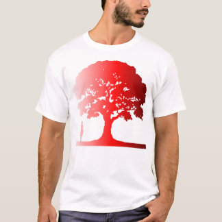 Geworteld in rood – Minimalistisch Tree Silhouette T-shirt