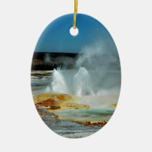 Geysers van geelsteen keramisch ornament
