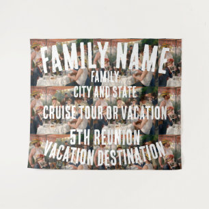 Gez familie vakantie cruise schip achtergrond wandkleed