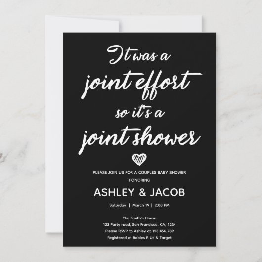 Gezamenlijk Baby shower van de gezamenlijke inspan Kaart (Voorkant)