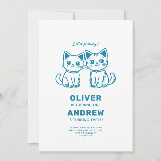 Gezamenlijk verjaardagsfeest met aangepaste kleure kaart (Voorkant)