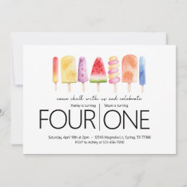 Gezamenlijk verjaardagsfeest - Popsicle Party Them Kaart