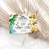 Gezamenlijke Dinosaurus & Bouw Verjaardag Kaart