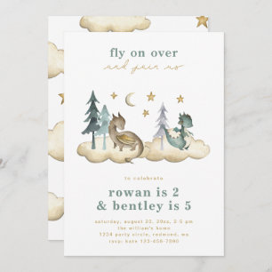 Gezamenlijke Dragons Birthday Invitation   Gezamen Kaart