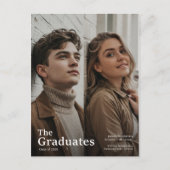 Gezamenlijke dubbele foto afstudeerfeest uitnodigi briefkaart (Voorkant)