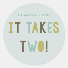 Gezamenlijke inspanning Ronde Sticker // Aqua