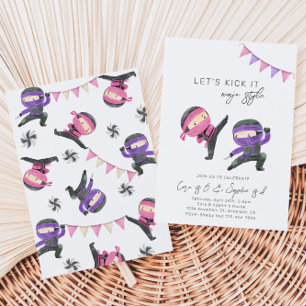 Gezamenlijke uitnodiging Ninja Birthday   Girl Nin