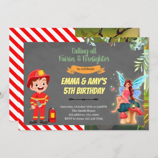 Gezamenlijke uitnodiging van de partij Fairy en br (Voorkant / Achterkant)