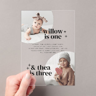 Gezamenlijke uitnodiging van de verjaardag met Arc Acryl Uitnodigingen