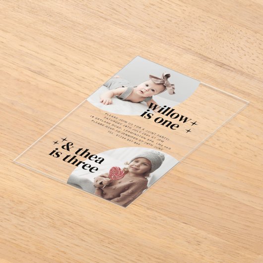 Gezamenlijke uitnodiging van de verjaardag met Arc Acryl Uitnodigingen (Laagn)