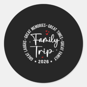 Gezamenlijke vakantie 2026 Familieuitje Matching G Ronde Sticker