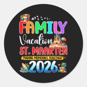 Gezamenlijke vakantie St Maarten 2026 Zomer Ronde Sticker