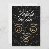 Gezamenlijke verjaardag Triple The Fun Kaart (Voorkant)