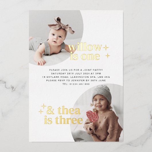 Gezamenlijke Verjaardag Uitnodiging met Boogjes Go (Voorkant)