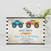 Gezamenlijke verjaardagsuitnodiging voor Monstervr Kaart (Staand voorkant)