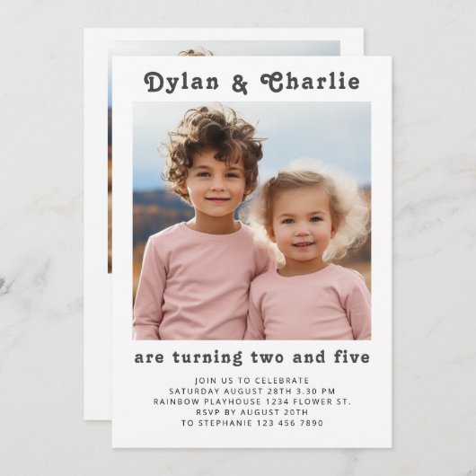 Gezamenlijke Verwant Portret Foto Minimale Boho Ve Kaart (Voorkant / Achterkant)