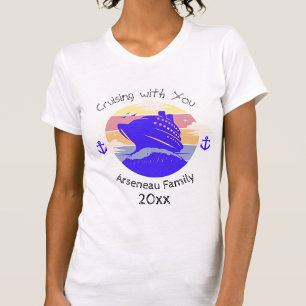 Gezamilyke cruise wit/oranje personaliseer t-shirt