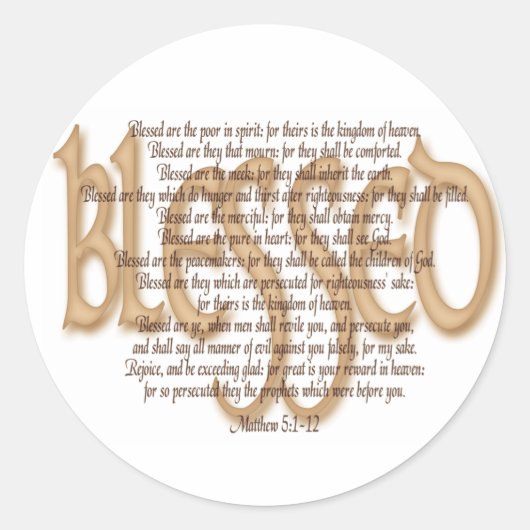 Gezegd - Beatitudes Ronde Sticker (Voorkant)