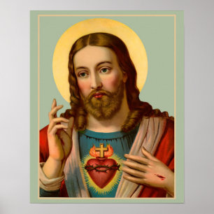 Gezegd hart van het Poster van Jezus Katholieke Li