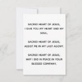 Gezegd hart van Jezus Prayer Card (Achterkant)