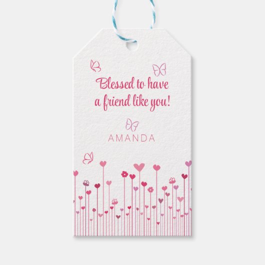 Gezegd om een vriend te hebben zoals jij roze Vale Cadeaulabel (Voorkant)