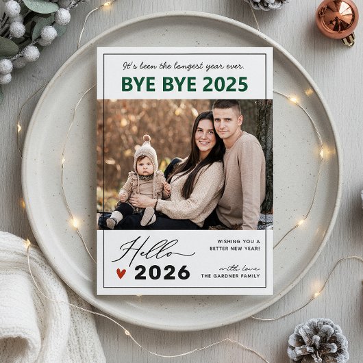 Gezegde Afscheid van 2024 foto Feestdagenkaart