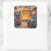 Gezegde Hallo uit India | Kolkata Vierkante Sticker (Tas)