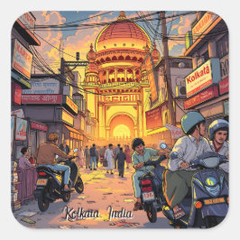 Gezegde Hallo uit India | Kolkata Vierkante Sticker