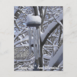 Gezegde Hi van Wisconsin Snowy Chimes Briefkaart