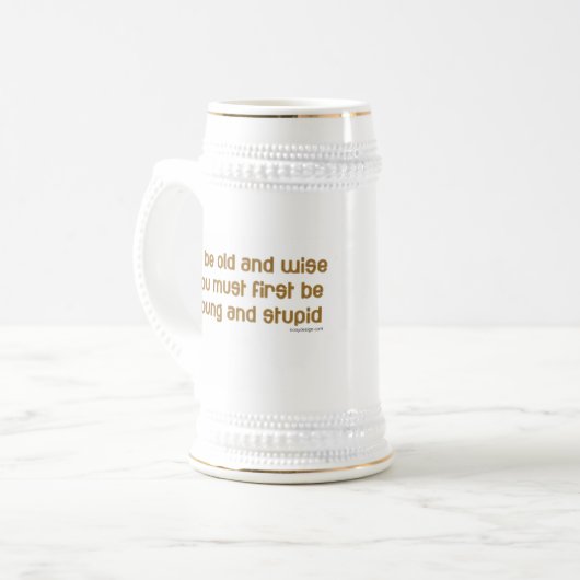 Gezegde Old and Wise Funny Bierpul (Voorkant links)