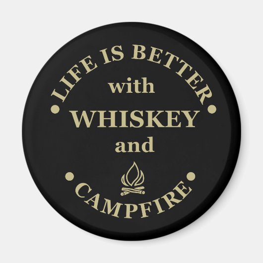 gezegde van grappige kamperen en whisky magneet (Voorkant)