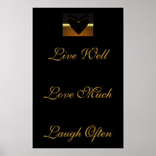 gezegde van het hart: goed leven, veel liefde, vaa poster