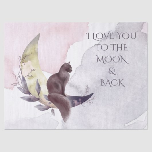 Gezegde van Whimsical Cat Moon Tissuepapier (Voorkant)