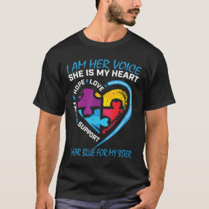 Gezegden puzzel ik blauw voor mijn zusje autisme t-shirt