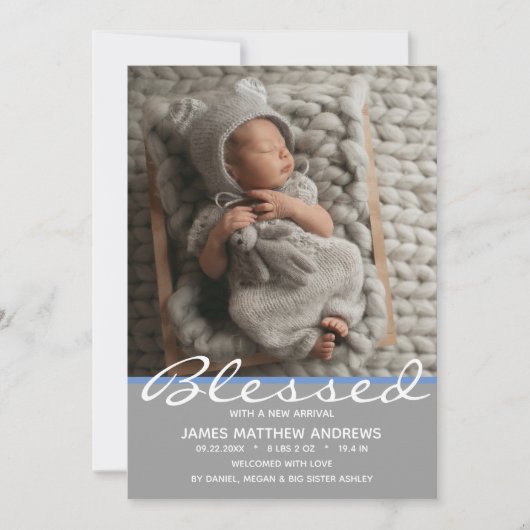 Gezegelde Baby roze hartfoto geboorte (Voorkant)