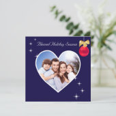 Gezegelde feestdag Aangepaste foto op blauw (Staand voorkant)