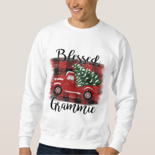 Gezegelde grammie Red Truck Vintage kerstboom Trui