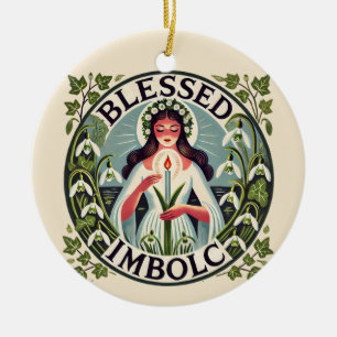 Gezegelde imbolc keramisch ornament