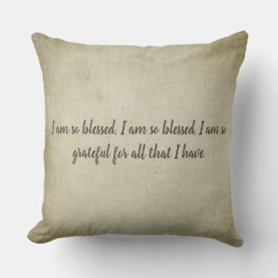 Gezegelde mantra met  Sierkussen voor tekst