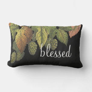 Gezegelde moderne  bloemen op zwart kussen