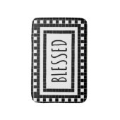 Gezegelde Rae Dunn geïnspireerd op zwart en wit Badmat (Voorkant Verticaal)