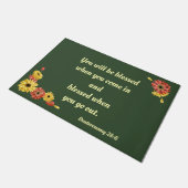 Gezegend als je in het groen komt met gerbera dais deurmat (Schuin)
