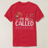 Gezegend als Memaw Floral , Moederdag gr T-shirt (Design voorkant)