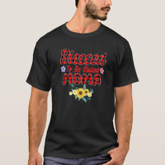 Gezegend als Moma Sunflower Moma Moeders d T-shirt