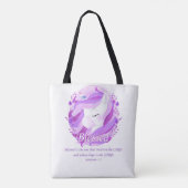 Gezegend Bijbelvers: Christelijke eenhoorn voor vr Draagtas (Achterkant)