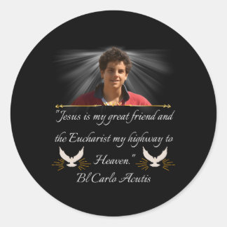 Gezegend Carlo Acutis Quote Perfect Katholiek Ronde Sticker